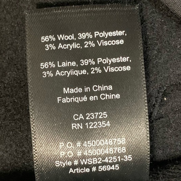 Aritzia Talula Wool Blend Laverton Poncho in Black with black trim - Picture 8 of 8